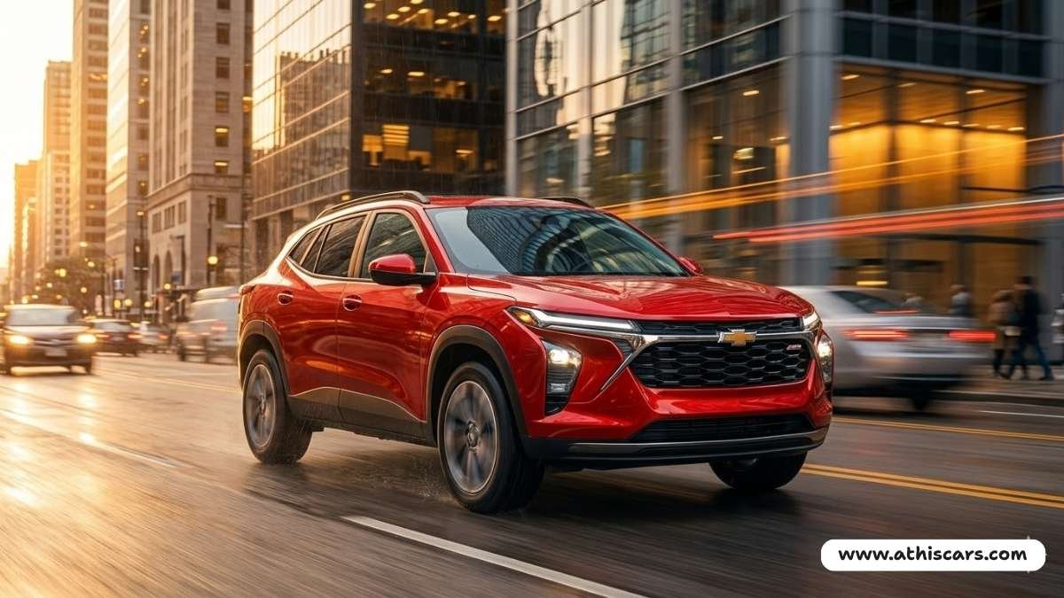 Best cars under $20000 in USA 2026 — 2026 Chevrolet Trax driving in urban city setting