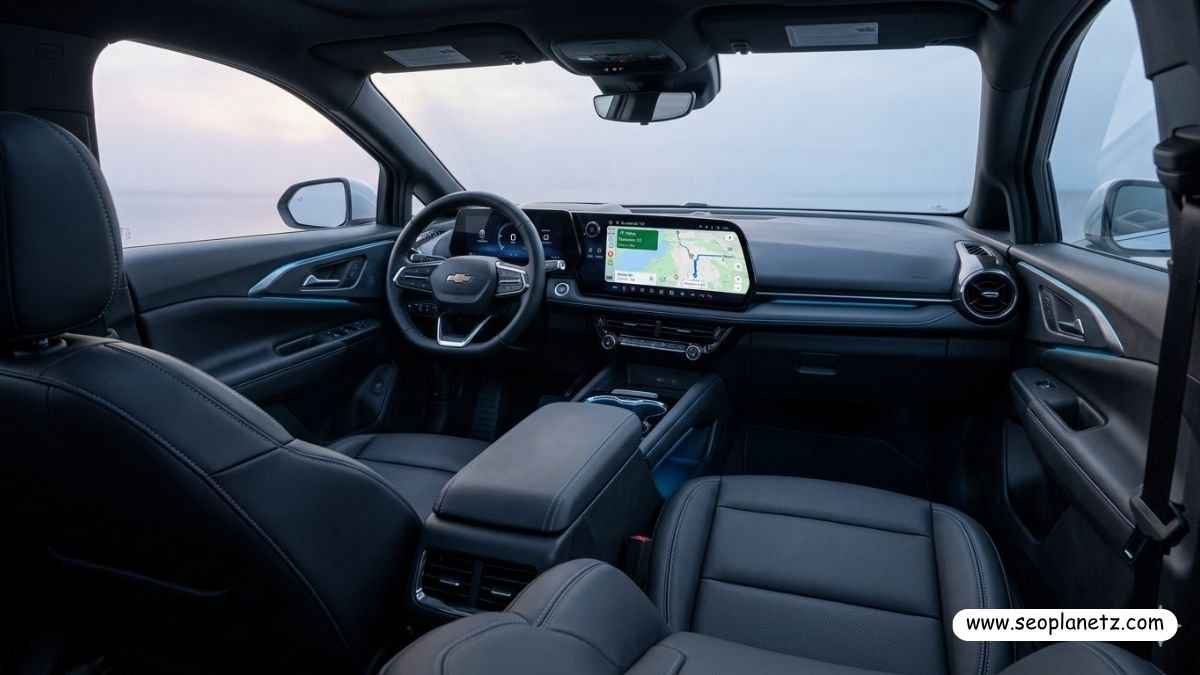 2026 Chevrolet Equinox EV interior showing 17.7-inch infotainment screen