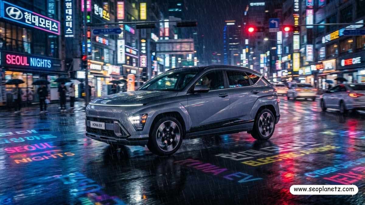 2026 Hyundai Kona Electric night city drive