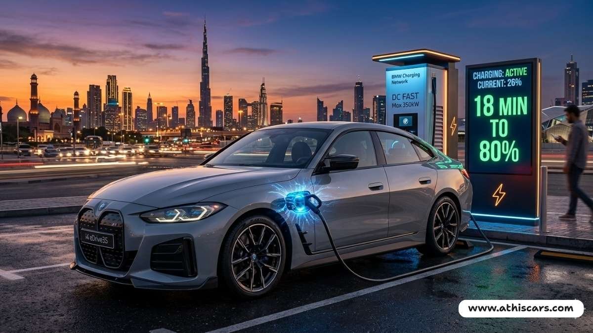 Best luxury electric cars 2026 under $30k BMW i4 eDrive35 Brooklyn Grey DC fast charging urban station