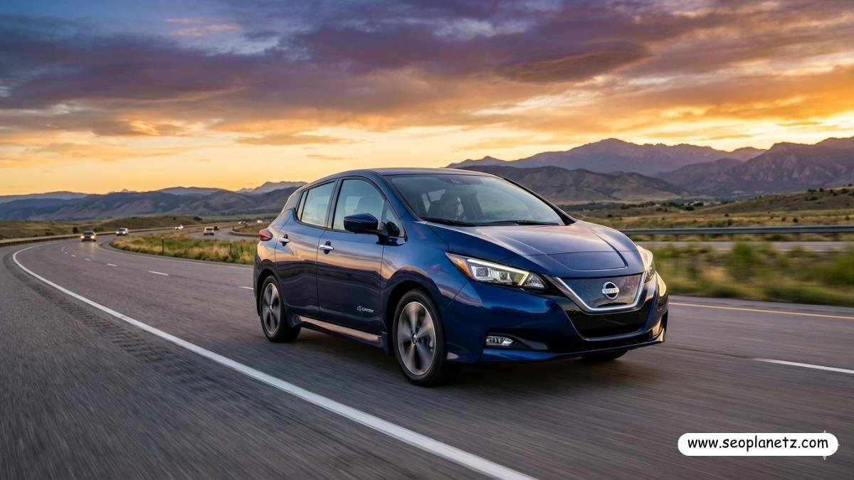 Cheapest EV cars in USA 2026 Nissan Leaf in Magnetic Blue